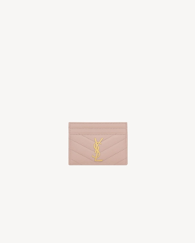 CASSANDRE MATELASSÉ card case in grain de poudre leather | Saint Laurent | YSL.com