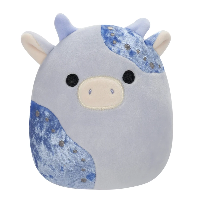 5-Inch Marzio Light Blue Velvet Cow