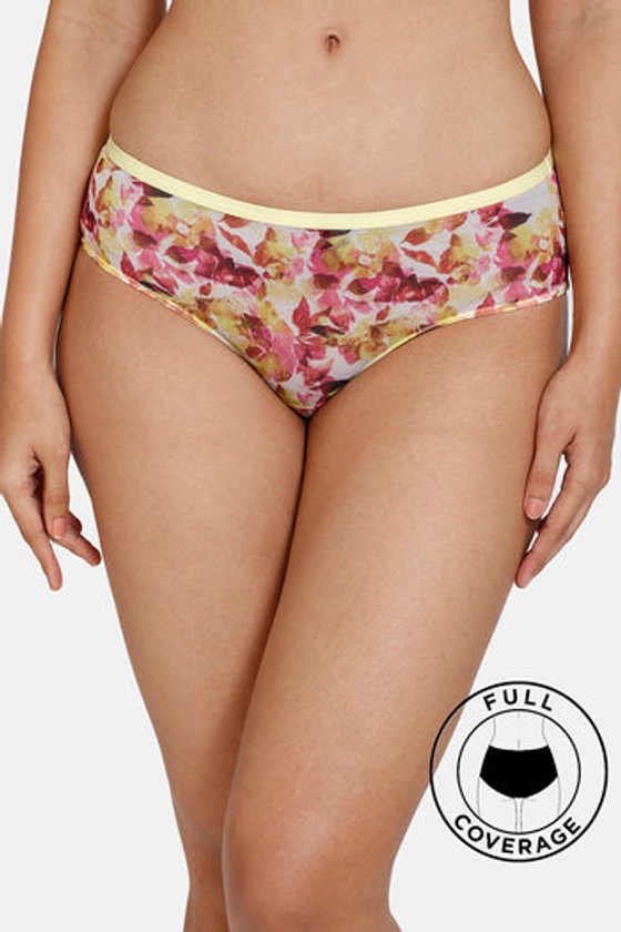 Zivame Bohemian Blooms Low Rise Full Coverage Hipster Panty - Snapdragon