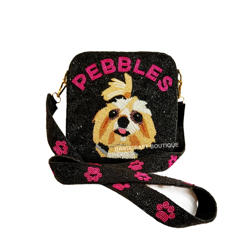 Dog Beaded Box Bags, Custom Beaded Box Bag, Dog Lover Beaded Clutch, Canine Beaded Bag, Custom Pet Photo Crossbody Bags, Gift for Dog Lover - Etsy