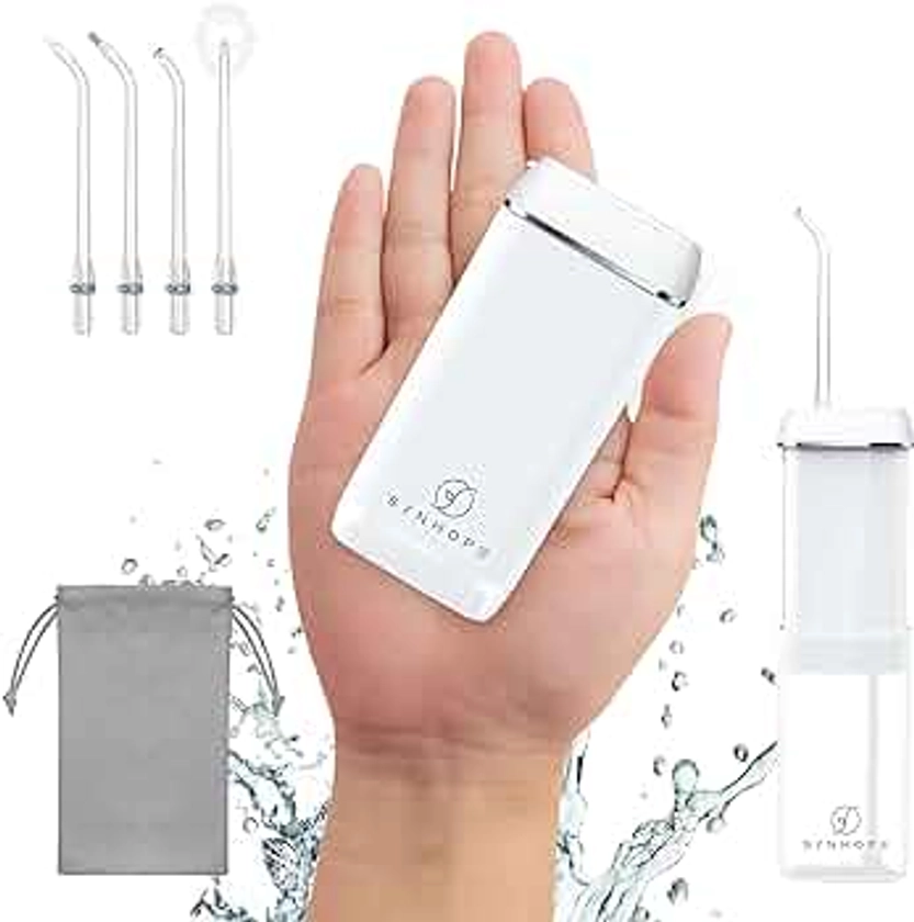 Water Flosser [Mini Cordless Portable] Oral Irrigator Water Teeth Cleaner pick, Telescopic Water Tank, 3 Modes & IPX7 Waterproof, Home & Travel Water Flossers for Teeth, Braces Bridges Care