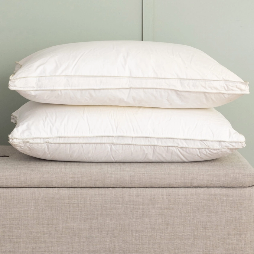 Hungarian Goose Down Standard Pillow Pair- Medium/Firm