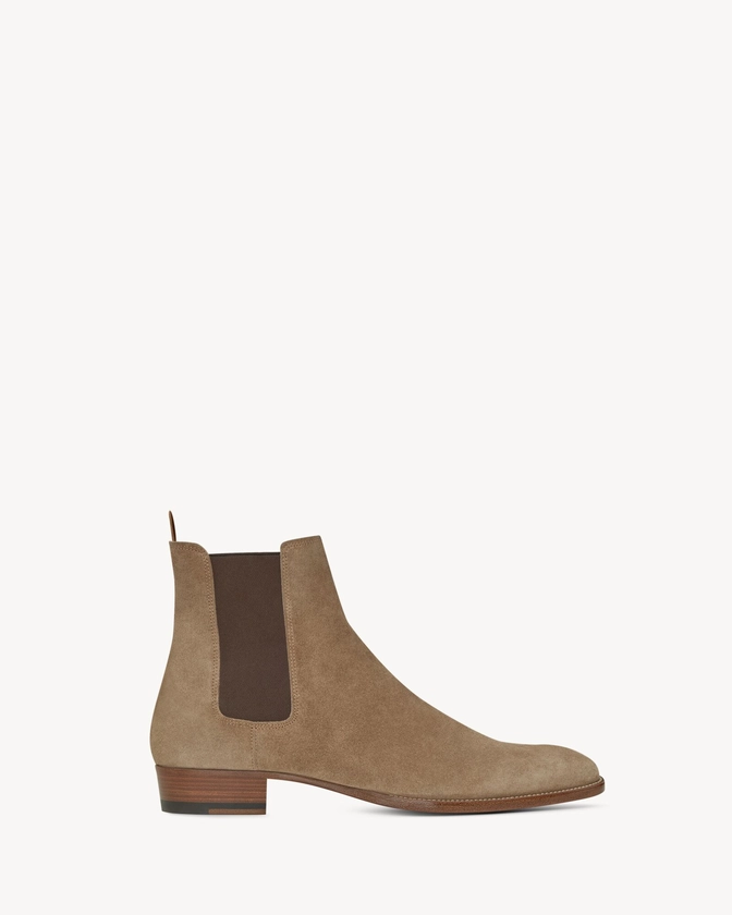 wyatt chelsea boots in suede | Saint Laurent | YSL.com