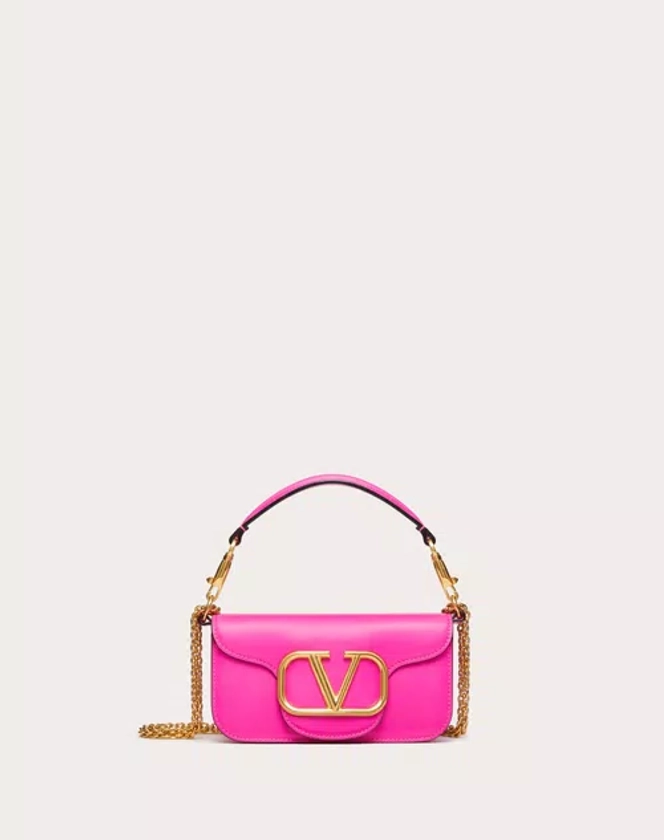 Valentino Garavani Locò Small Shoulder Bag In Calfskin for Woman in Pink Pp | Valentino US