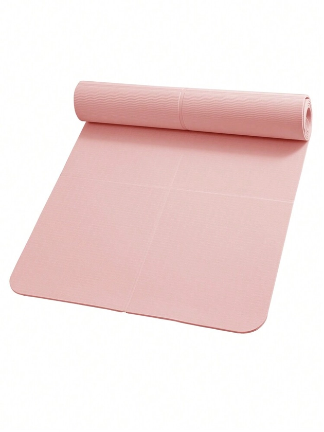 1pc 183*61*0.4cm Pink Foldable Anti-Slip TPE Yoga Mat Exercise Equipment For Home Gym, Pilates