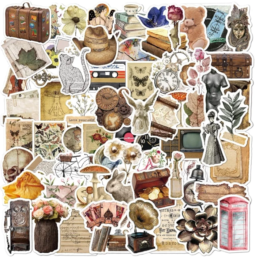 Luckious 100 Pieces Cute Animals or Vintage Style Stickers Pack - Personalize Your World with Whimsy