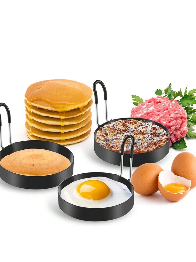 Egg Ring, 1 Piece/4pcs/6pcs Stainless Steel Egg Cooking Ring, Pancake Mold For Omelet And Omelet