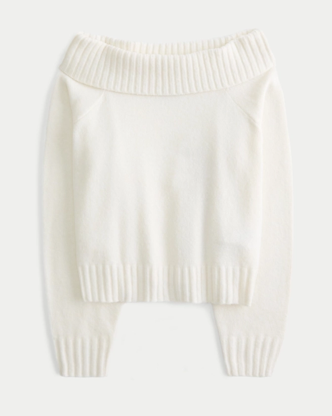 Women's Easy Foldover Off-the-Shoulder Sweater | Women's Tops | HollisterCo.com