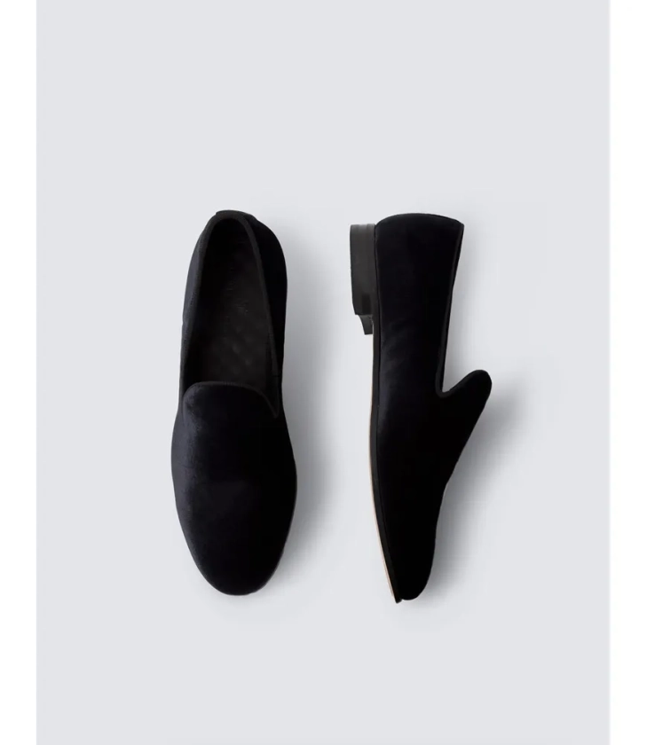 Black Velvet Padded Loafer