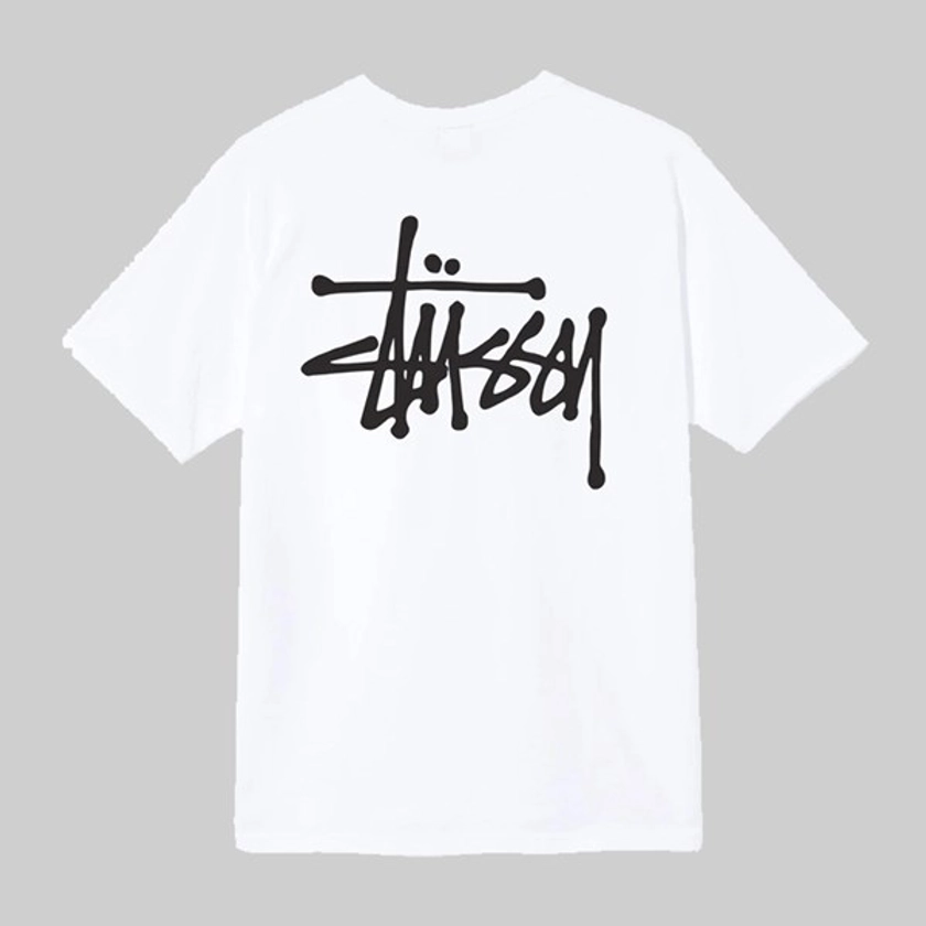 STUSSY BASIC LOGO SS T-SHIRT WHITE  | Stussy Tees