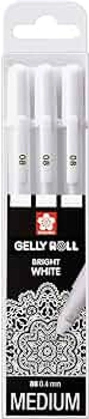 Gelly Roll Basic Set 3 Bright White Gel Pens Medium : Amazon.co.uk: Stationery & Office Supplies
