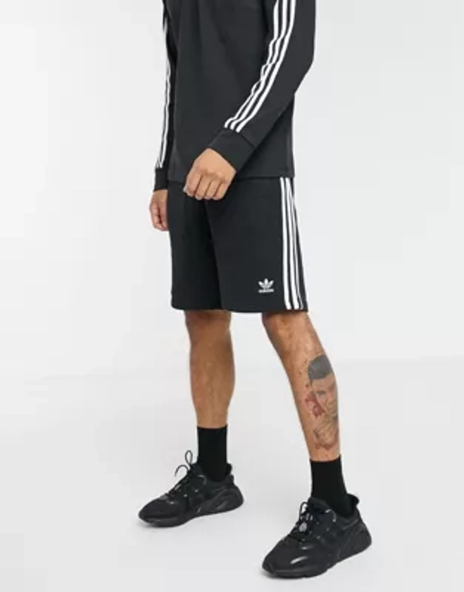 adidas Originals adicolor three stripe short in black | ASOS