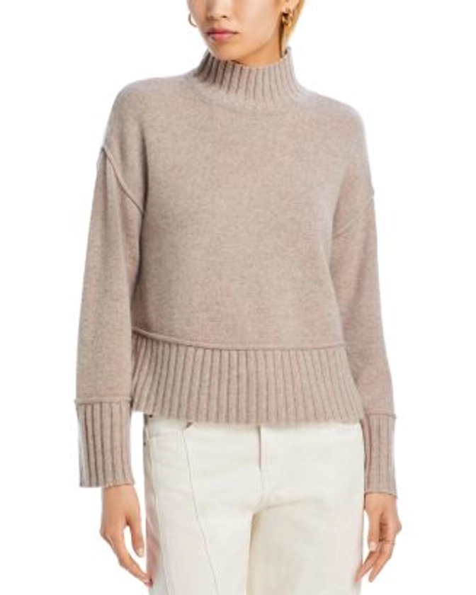 AQUA Boxy Mock Neck Cashmere Sweater - Exclusive | Bloomingdale's Women Sweaters 