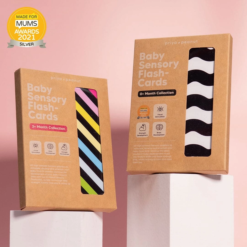 Baby Sensory Flashcard Bundle | Award-Winning High Contrast Baby Sensory Flashcards - The Best Flashcards For Babies | Priya & Peanut