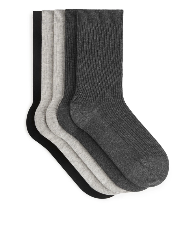 Cotton Rib Socks Set of 5
