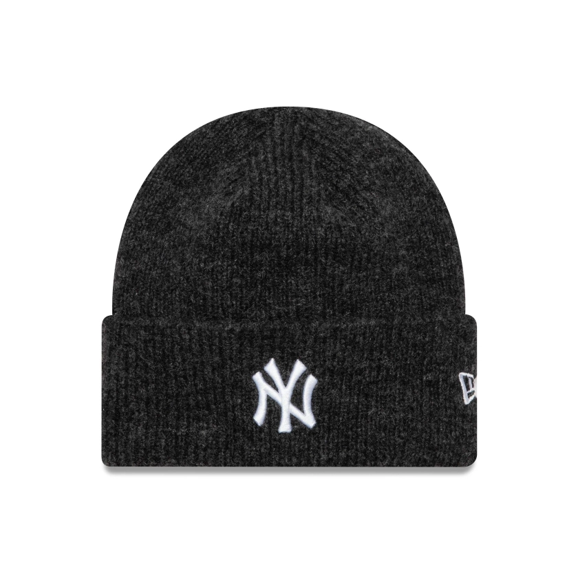 New York Yankees Womens MLB Black Wide Cuff Knit Beanie Hat