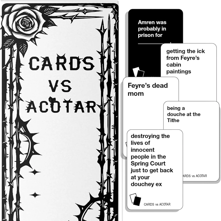 Amazon.com: Cards vs ACOTAR (Pyrethrin) - Humanity Card Game Inspired by Book of Thorns and Roses - Fun Against Trivia Board Games for Adults Over 18 : Toys & Games