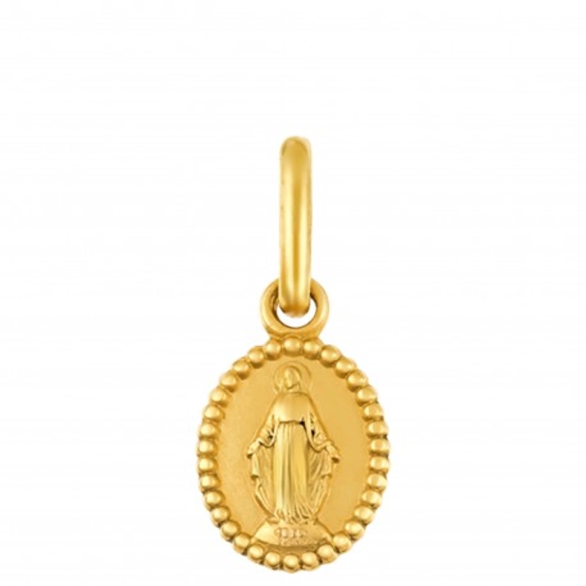 Médaille Miraculeuse au bord perlée de 9mm de hauteur en or jaune - Maison la Couronne