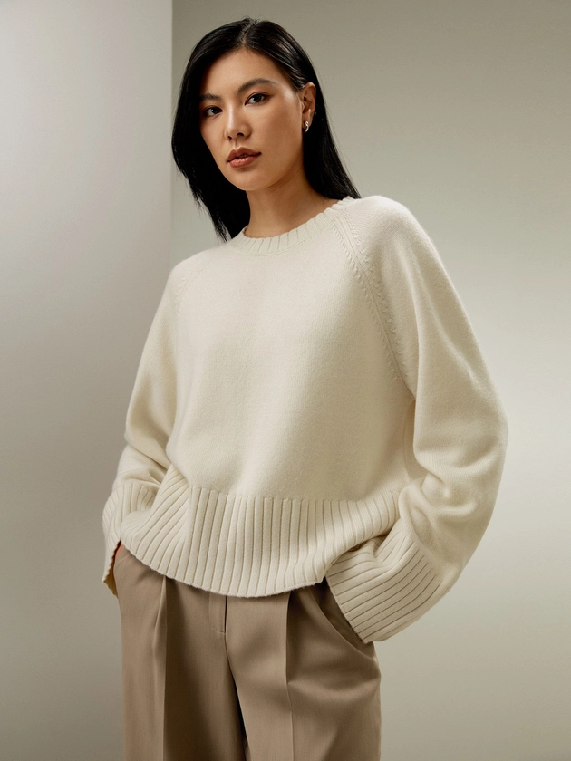 Wool-Blend Crew Neck Sweater