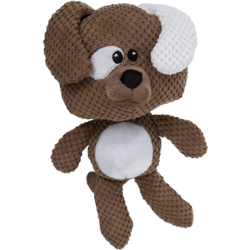 GoDog Checkers Dog Plush Squeaker Dog Toy