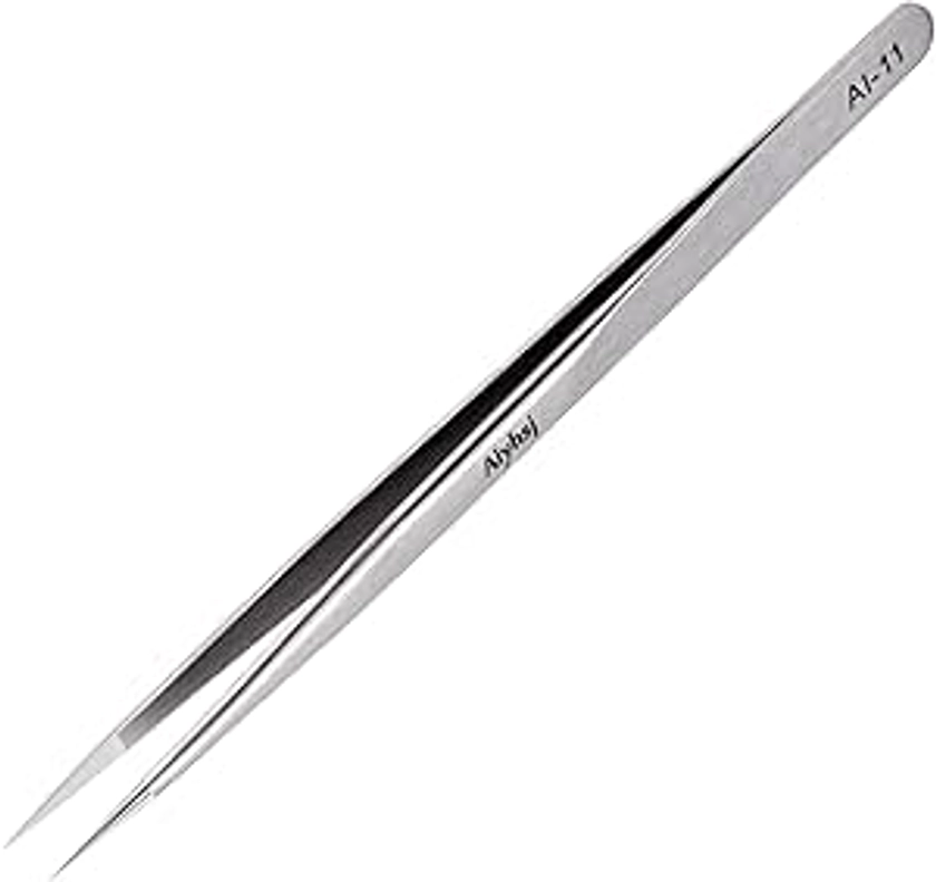 Precision Tweezer, Upgraded Professional Pointed Tweezer, High-end Stainless Steel Tweezer for Craft, Electronics, Soldering, Model, Laboratory Work, Jewelry-Making