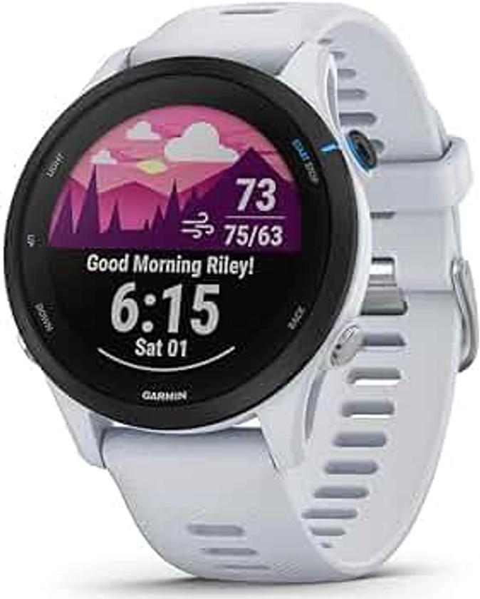 Garmin Forerunner 255 Easy to Use Lightweight GPS Running Smartwatch, Music Storage, Advanced Training and Recovery Insights, Safety and Tracking Features, Up to 14 days Battery Life, White