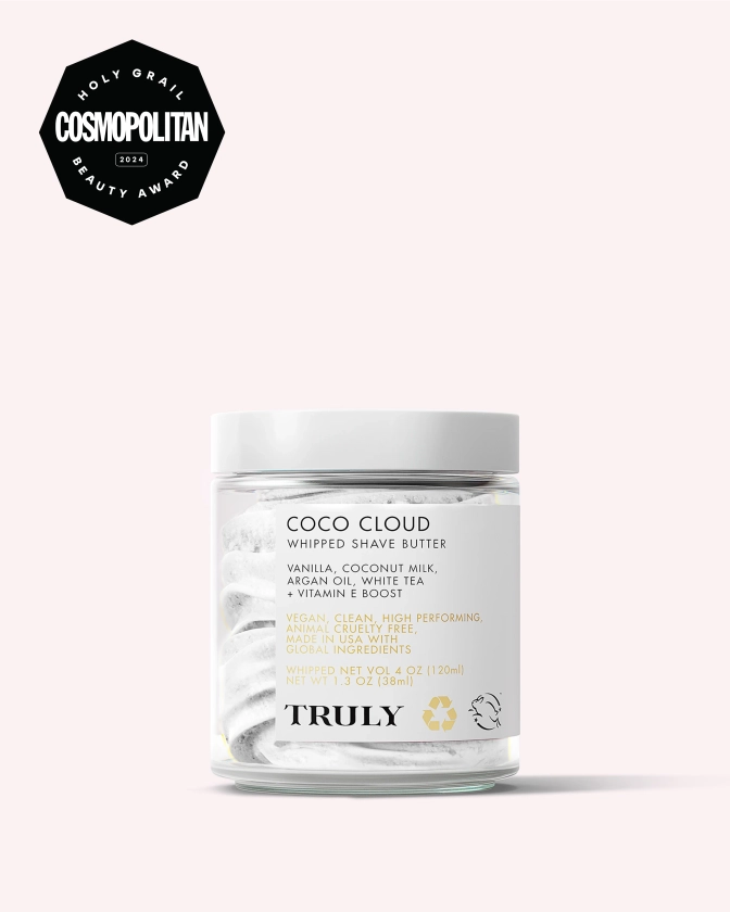 Coco Cloud Luxury Shave Butter, coconut soothing shaving cream for all skin types, prevents ingrowns + irritation + razor burn, deeply hydrating