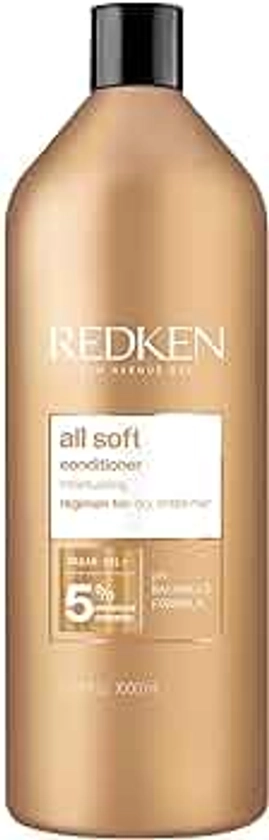 Redken All Soft Conditioner | Deeply Conditions and Hydrates | Softens, Smooths, and Adds Shine | Safe for Color-Treated Hair | Nourishing Shampoo for Dry Hair | With Argan Oil