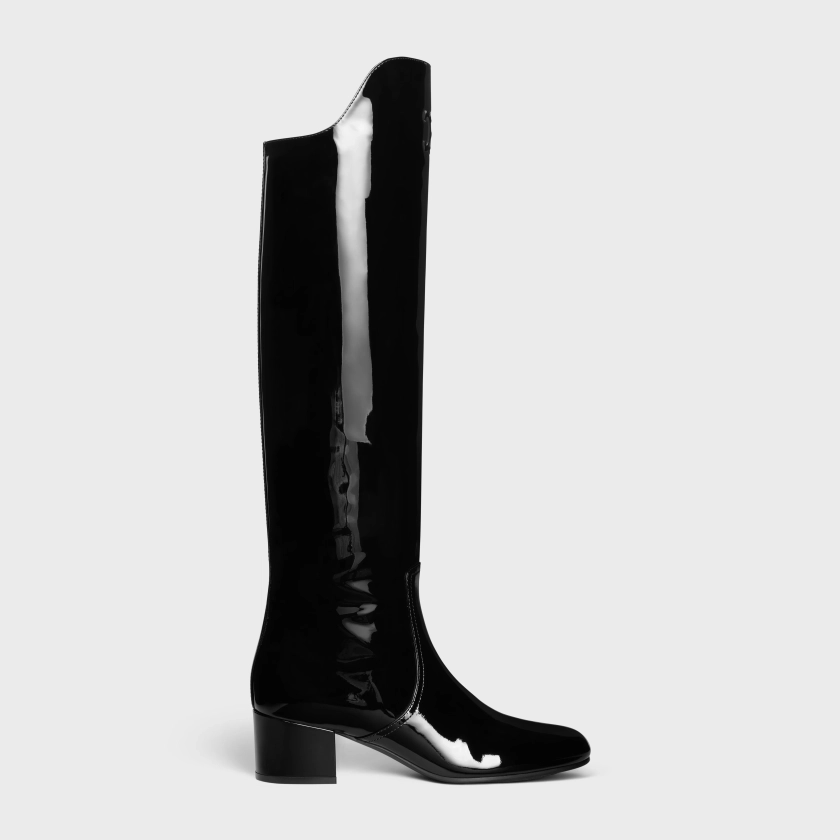 BOTA POR DEBAJO DE LA RODILLA LES BOTTES CELINE TRIOMPHE DE CHAROL DE PIEL DE BECERRO - NEGRO | CELINE