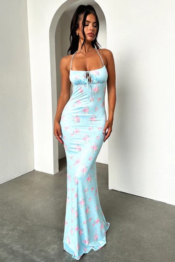 Amere Maxi Dress - Blue Floral