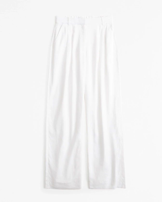 Women's Curve Love A&F Sloane Tailored Linen-Blend Pant | Women's Bottoms | Abercrombie.com