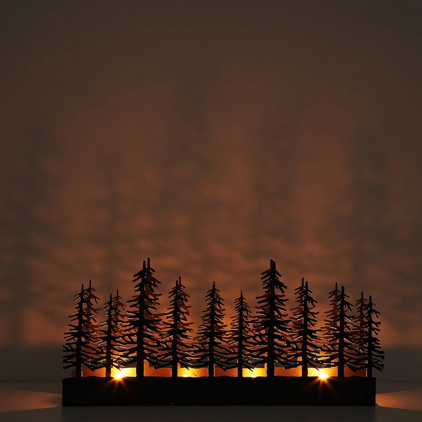 Nordic Tea Light Trough | Tree Silhouette Candle Holder