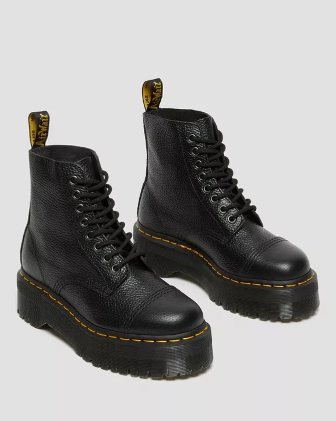 Sinclair Soft Leather Platform Boots in Black | Dr. Martens