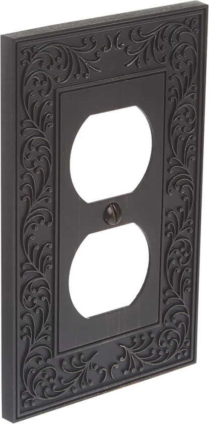 Amerelle 43DVB English Garden Wallplate, 1 Duplex, Aged Bronze