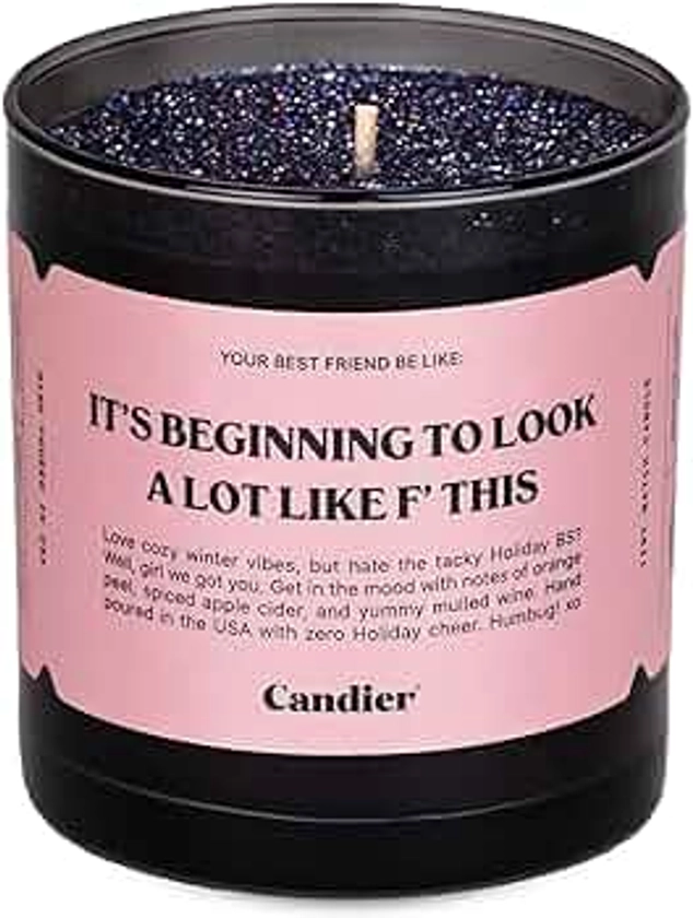 F This Scented Candle, Natural Soy Candle with Orange Peel & Spiced Apple Cider Notes, Aromatherapy Candle for Relaxation, Unique Candles Gifts for Women, 60-Hour Burn Time - Candier by Ryan Porter