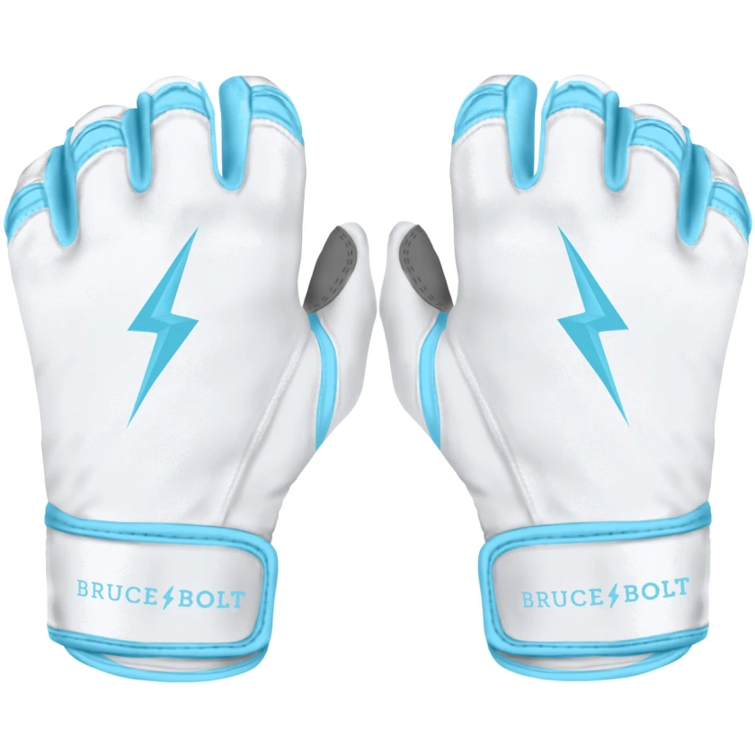 Baby Blue & White Batting Gloves | BRUCE BOLT CHROME Series