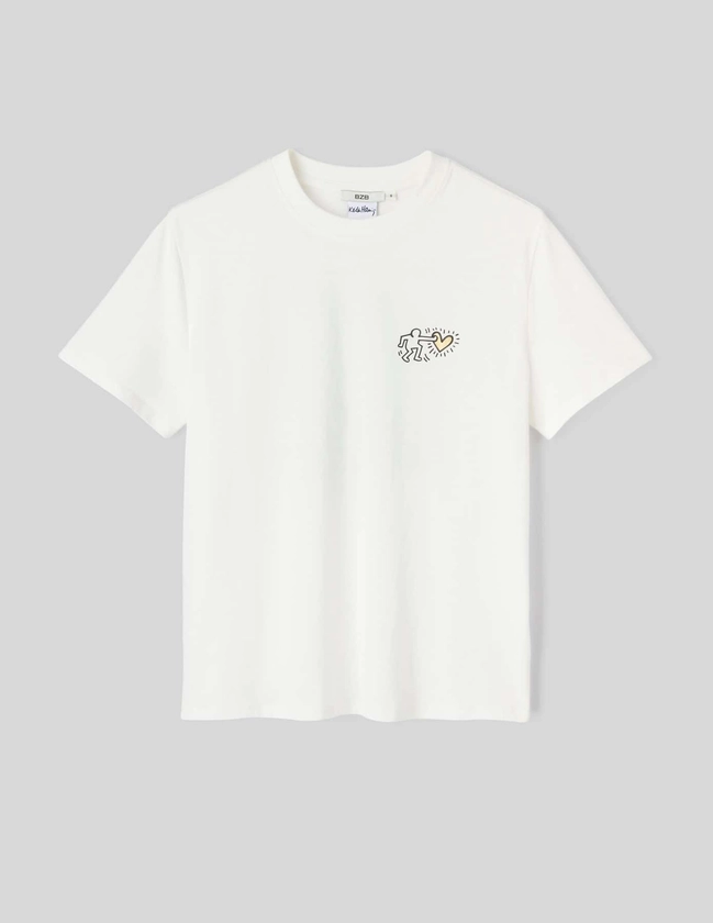 T-shirt collab Keith Haring Blanc | BZB