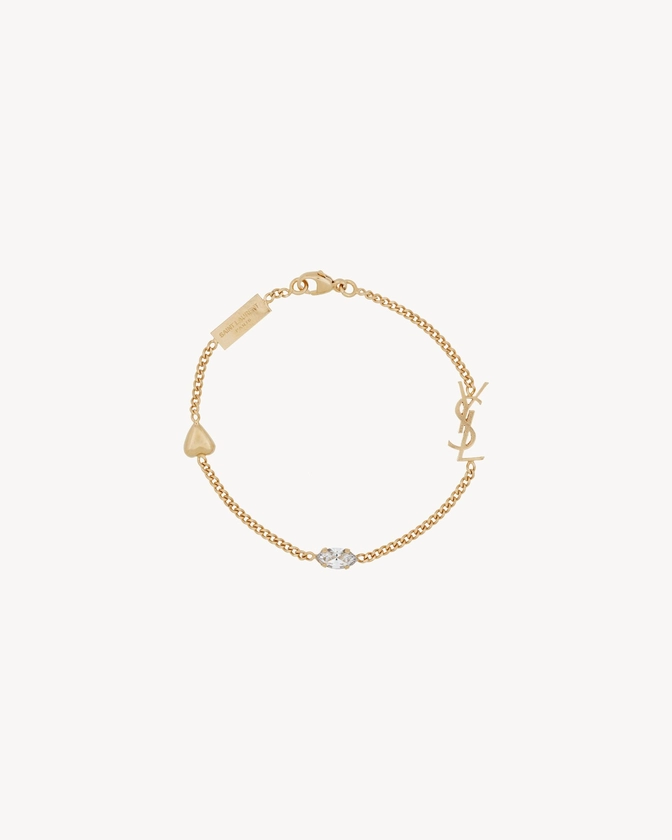 Cassandre bracelet à charm cœur en métal | Saint Laurent | YSL.com