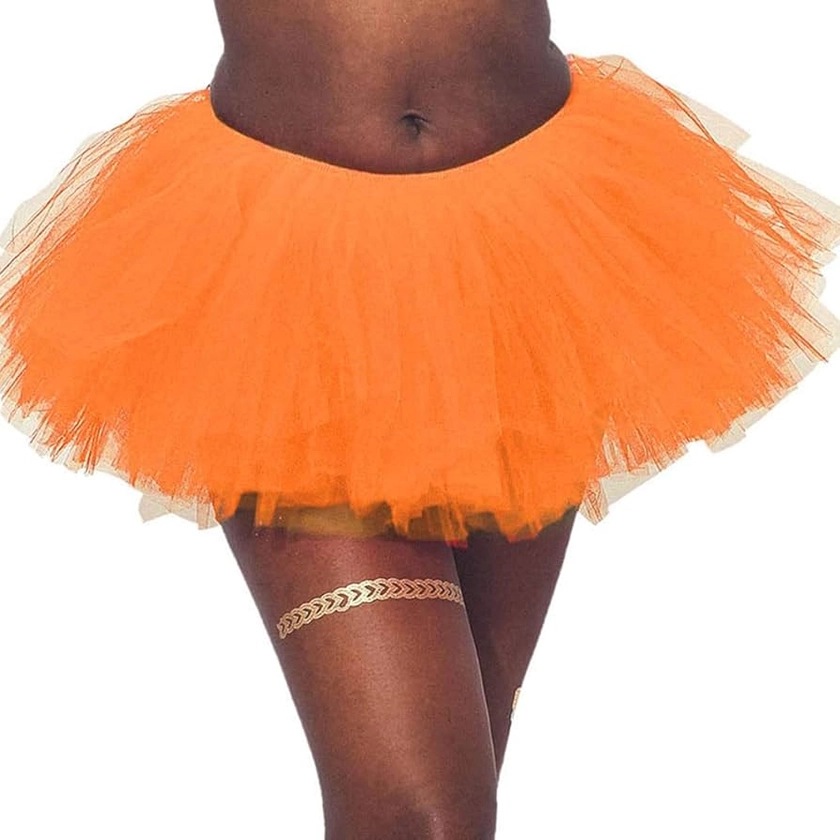 TWINKLEDE Tulle Tutu Skirt Classic Ballet Tutu Skirts Party Dress Up Dance Skirt for Women and Girls (D Orange)