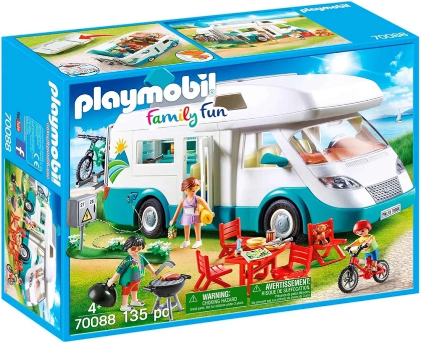 Playmobil Family Fun 70088 Camping-Car Familial avec Toit Amovible et de Nombreux Accessoires, Dès 4 Ans : Amazon.fr: Jeux et Jouets