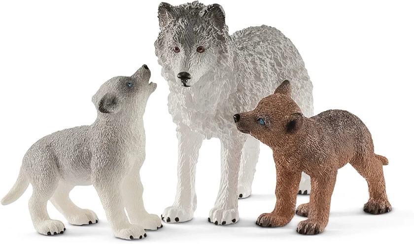 Schleich WILD LIFE 42472 - Coffret Maman Louve et Louveteaux - Jouets Schleich Authentiques, Détaillés et Durables pour Jouer et Apprendre - Pour Garçons et Filles à Partir de 3 Ans