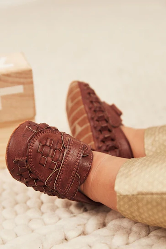 Buy Tan Brown Woven Baby Loafers (0-24mths) from the Next UK online shop