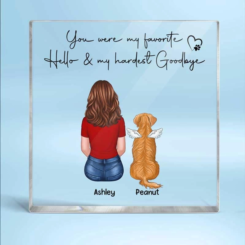 Dog Cat Memorial Pet Remembrance Gift Personalized Square Acrylic Bloc - TrendingCustom™️