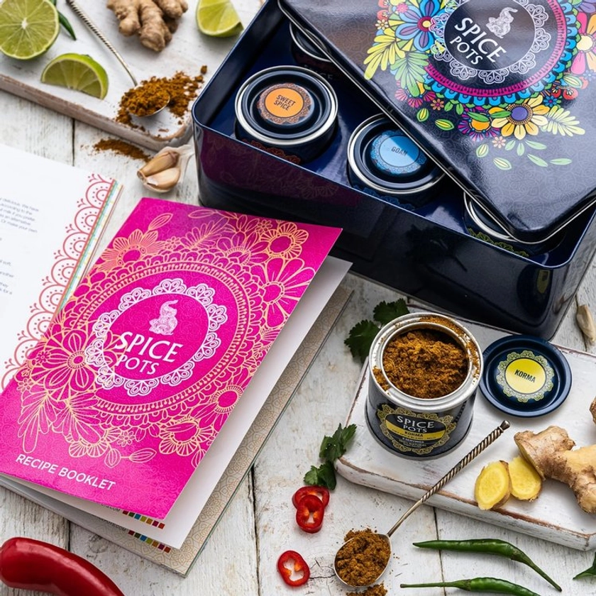 Luxury Indian Spice Gift Set by Spice Pots - Curry Spice Gift Set