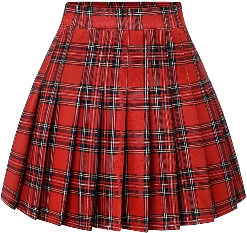 Timormode Women’s Pleated Skirt Mini Skater Basic Skirt School Cheerleader, US XS - US 4XL