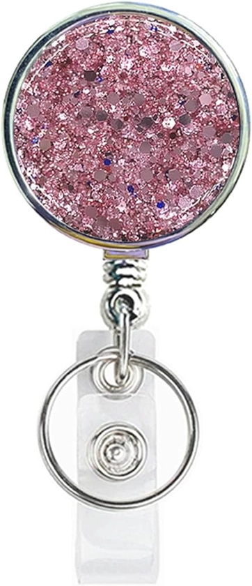 Retractable Badge Holder, Lightweight Plastic Badge Reel Retractable Card Holder with Key Ring Backing Belt Clip for Nurse,Volunteer,Teacher,Student,Office (1 Pack Pink) : Amazon.co.uk: Stationery & Office Supplies