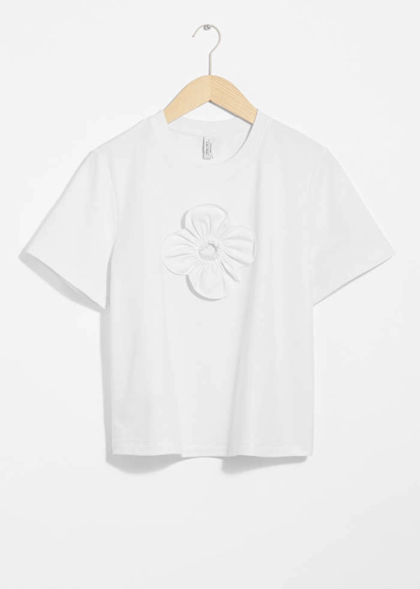 T-shirt à motifs floraux appliqués - Blanc - T-shirts - & Other Stories FR