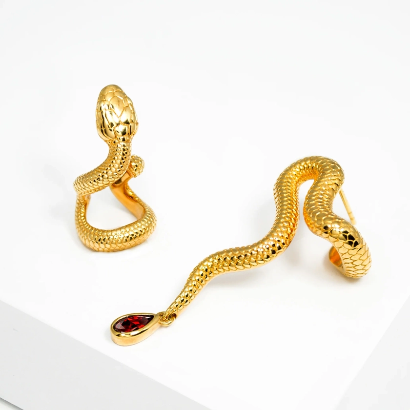 Mythical Serpent Ear Cuff & Earrings