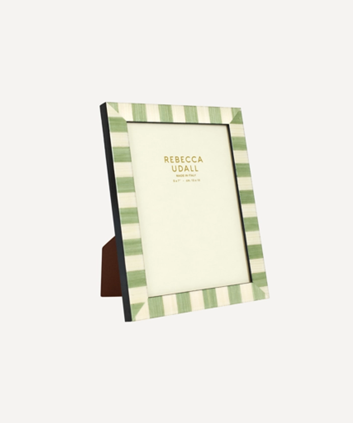 Delilah Striped Photo Frame, Pistachio - Glassette