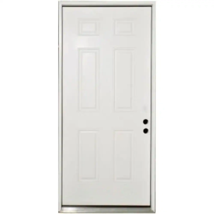 Steves & Sons 36 in. x 80 in. Element Series 6-Panel Left-Hand Inswing White Primed Steel Prehung Front Door STL6PXPR3680LI - The Home Depot